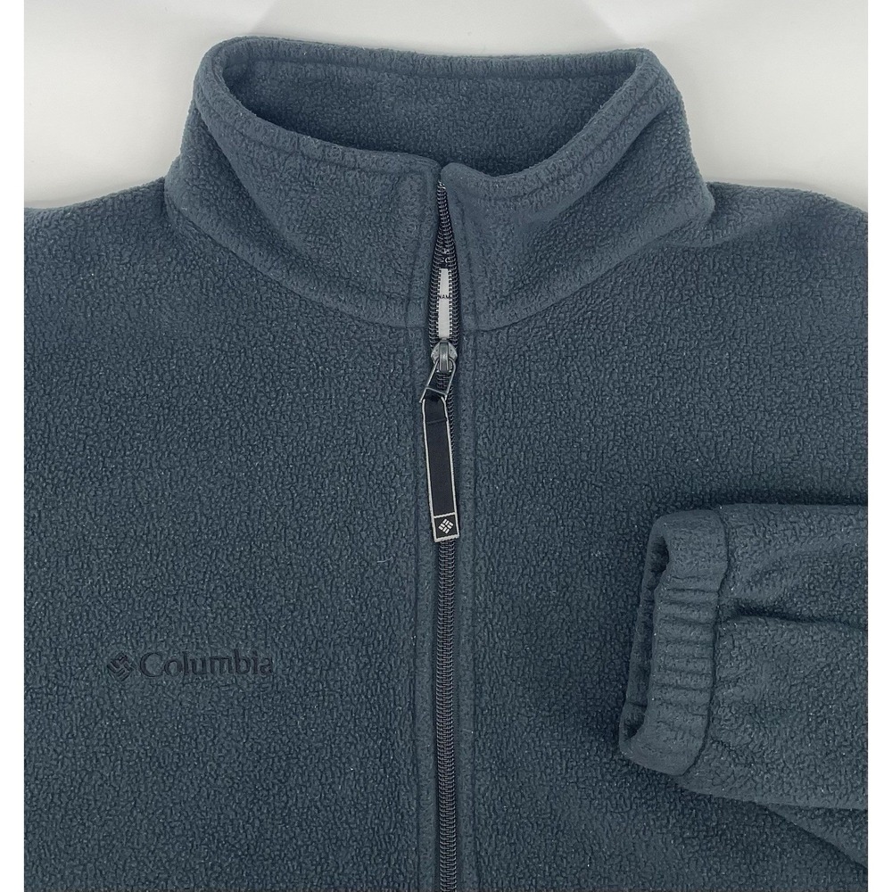 Columbia Fleece Pullover Mens Med Dark Slate Blue 1/4 Zip Utility Camping Active